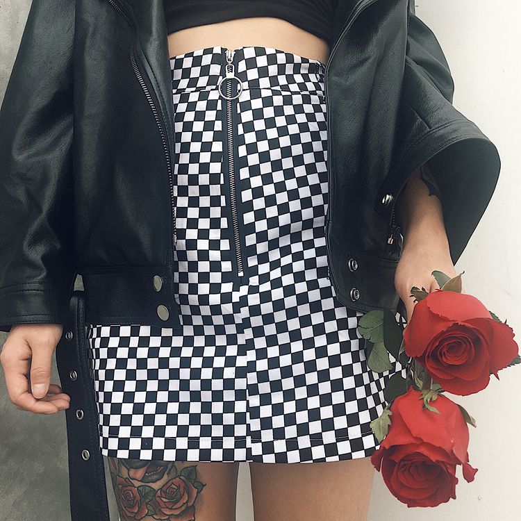 Alternate view: Women's check a-line mini skirt