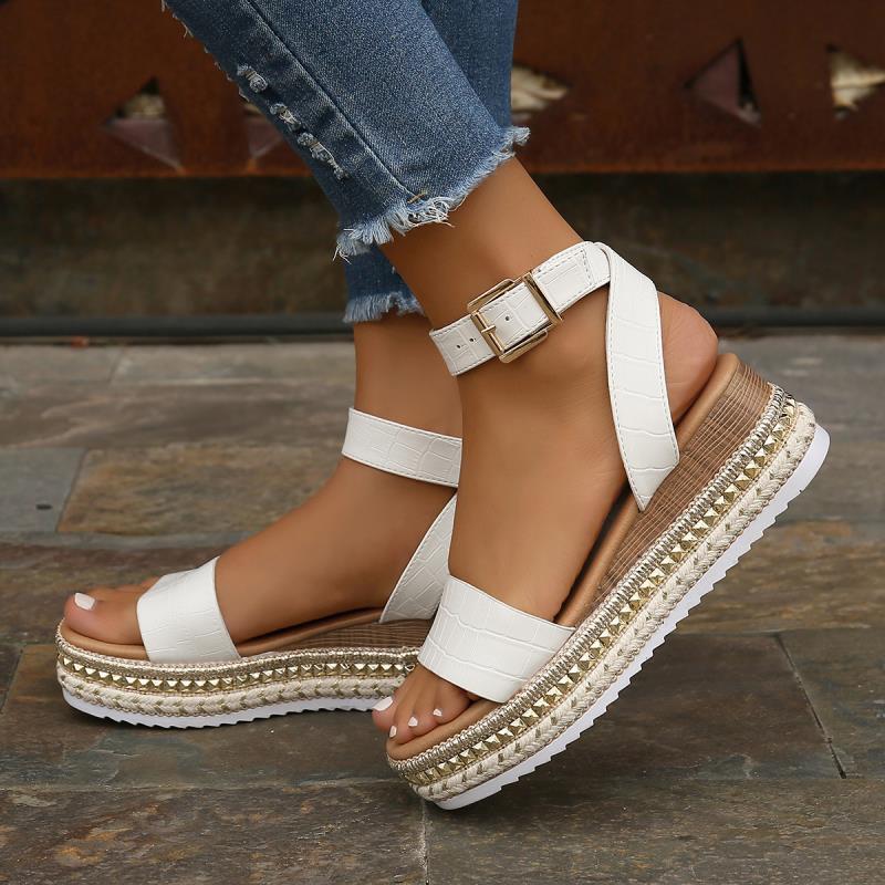 Women's hemp wedge sandals