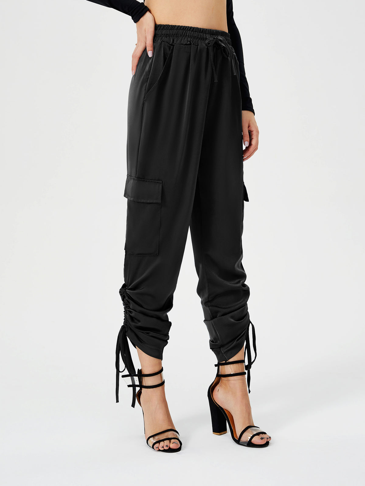 Alternate view: Women's satin jogger pants