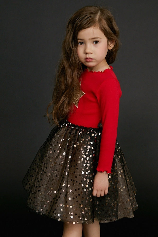 Girls red christmas dress