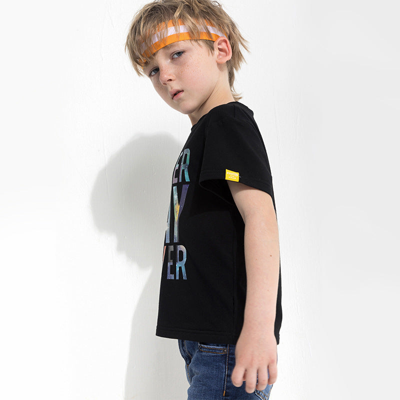 Boys letter print t-shirt