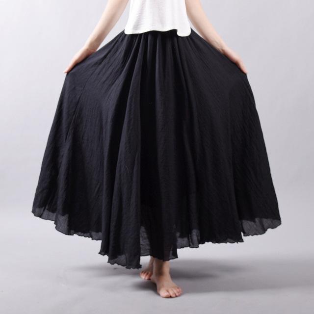 Women's black saia summer skirts