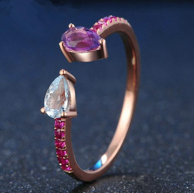 Women's 925 silver gemstone ring