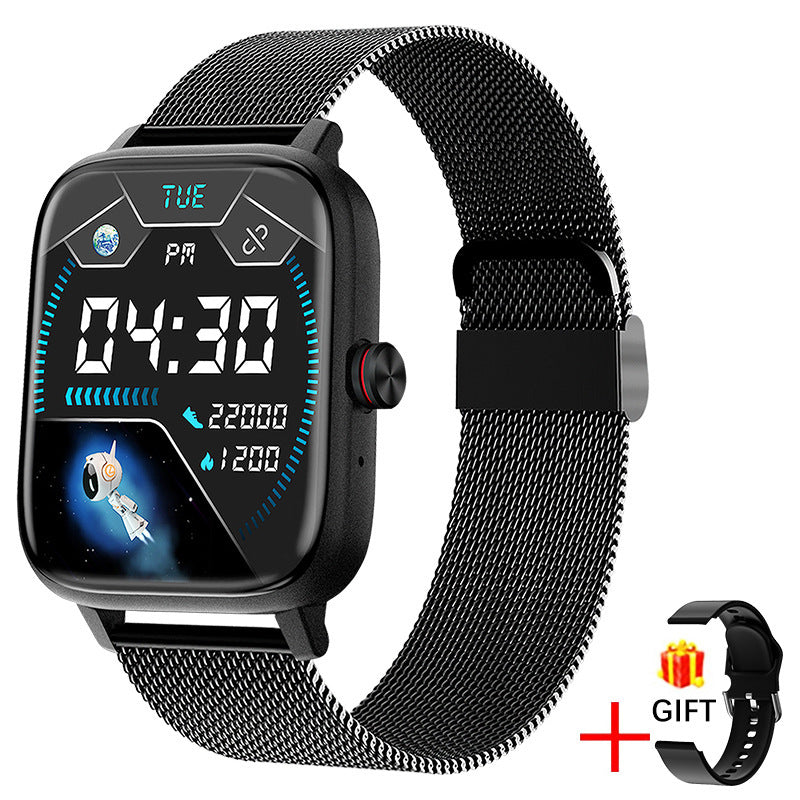 Women's mesh belt black smart watch