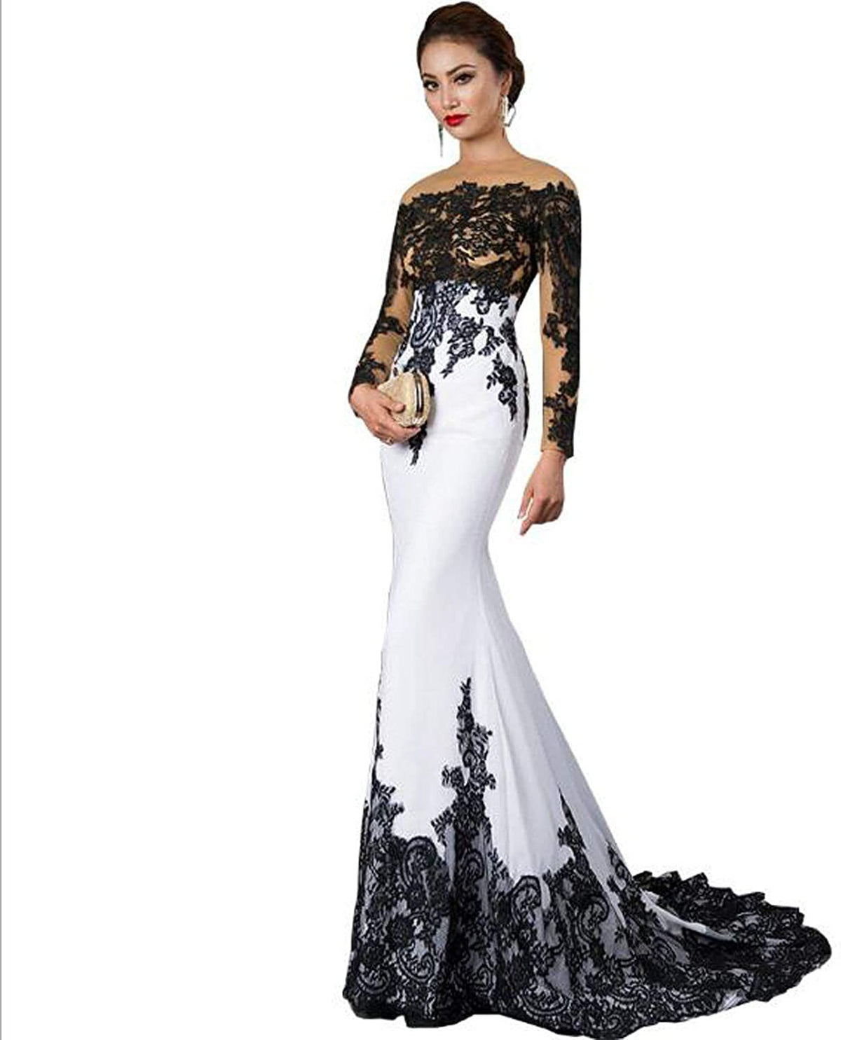 Women's white mermaid wedding dress