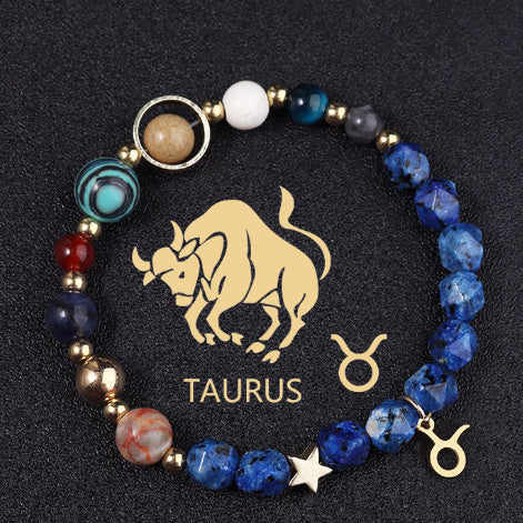 Women's zodiac natural stone bracelet