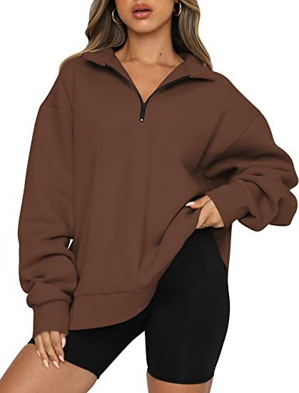 Women's coffee zip sweatshirt