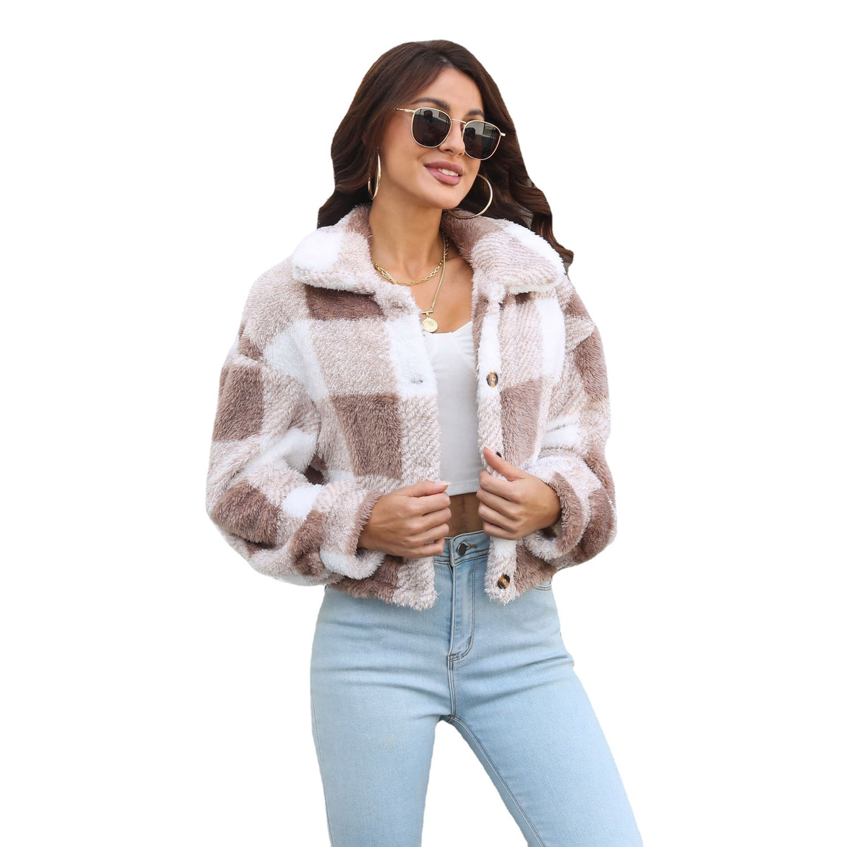 Alternate view: Women's plaid velvet jacket