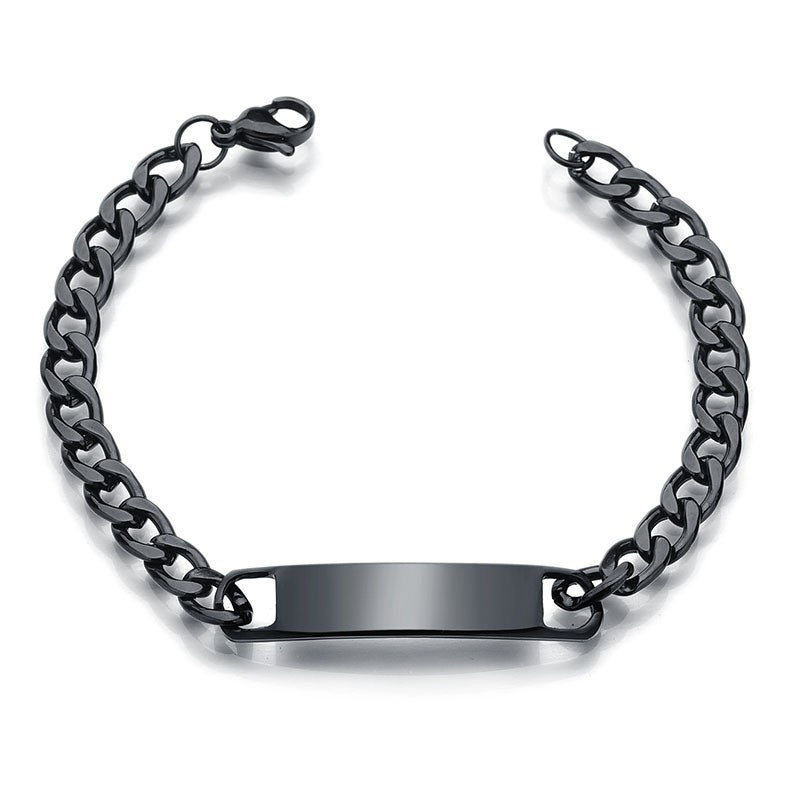 Unisex black engraved bracelet
