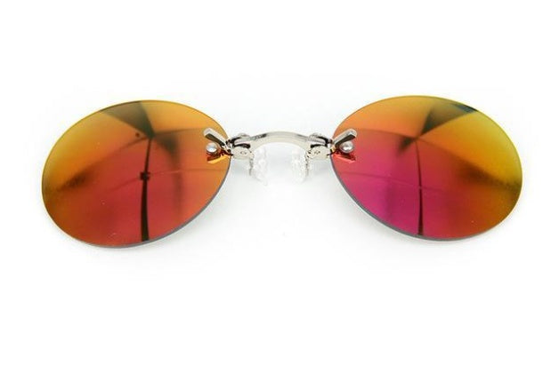Unisex red metal sunglasses