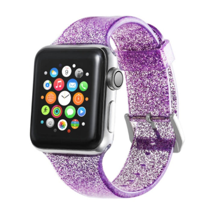 Women's purple silicone smart watch strap
