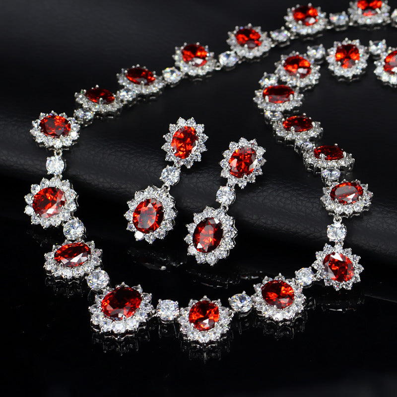Women's AAA zircon 2 piece jewelry set