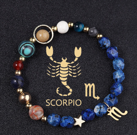 Women's zodiac natural stone bracelet