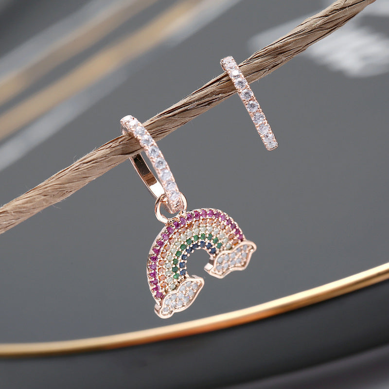 Alternate view: Women's rainbow cloud earrings