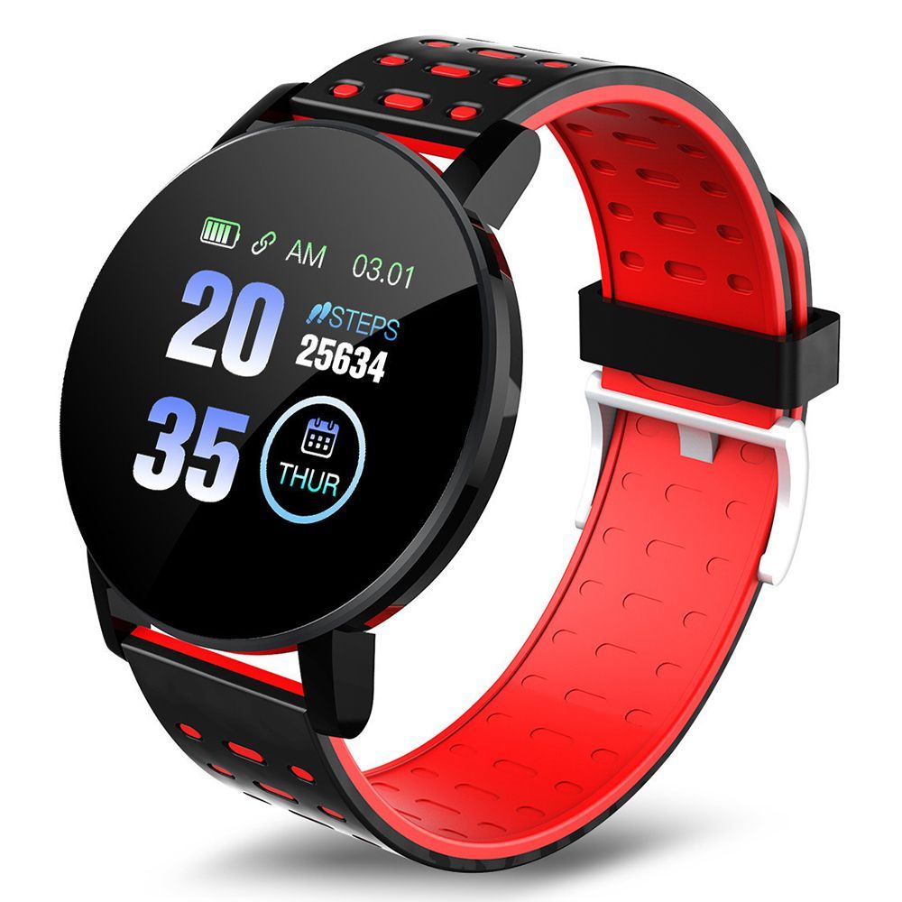 Unisex red bluetooth smart watch