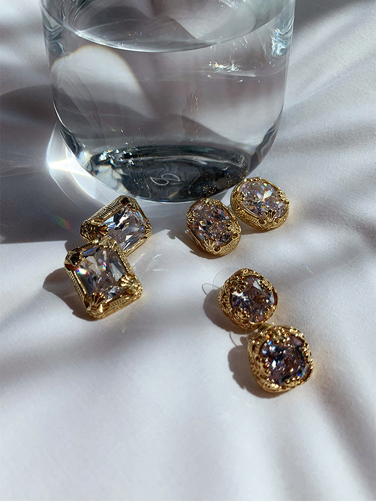 Women's retro gem earrings