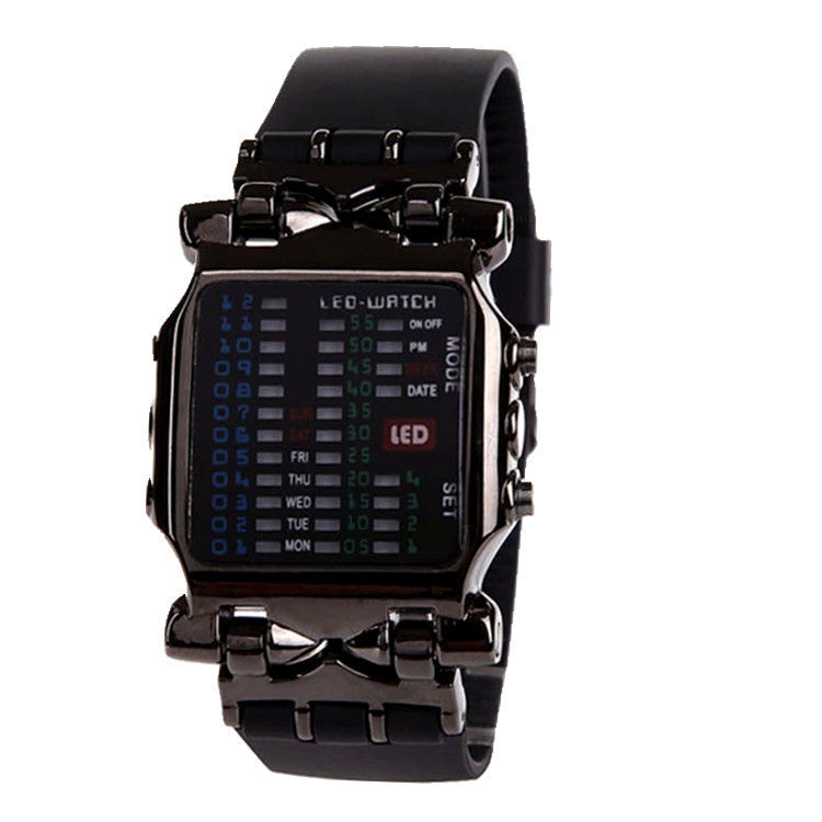 Unisex black crab LED watch