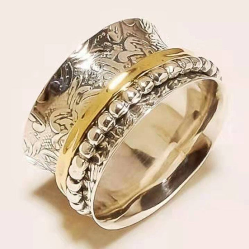 Alternate view: Unisex two tone engraved ring