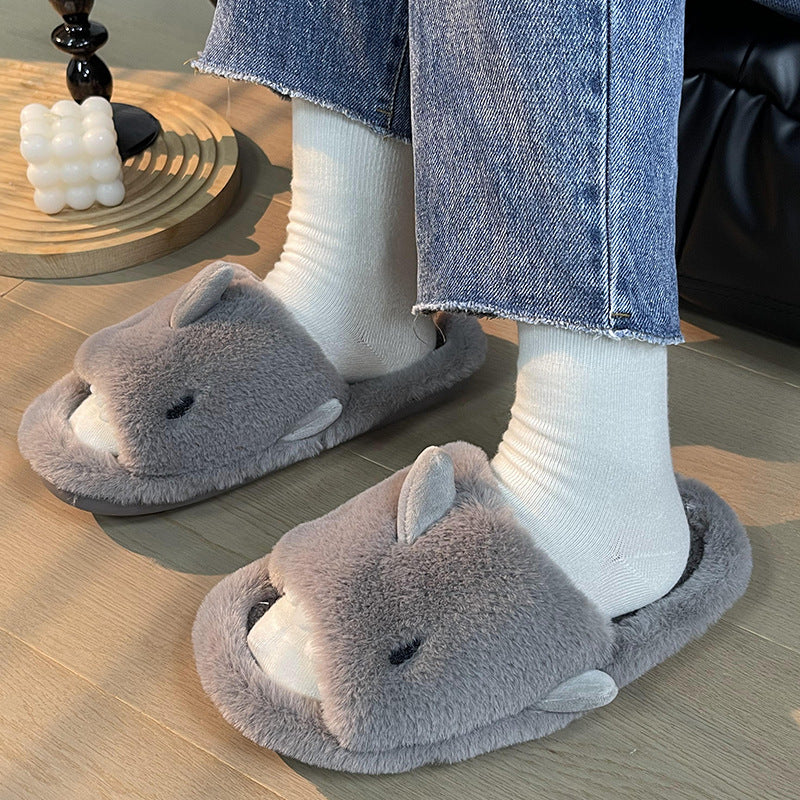 Unisex brown shark slippers