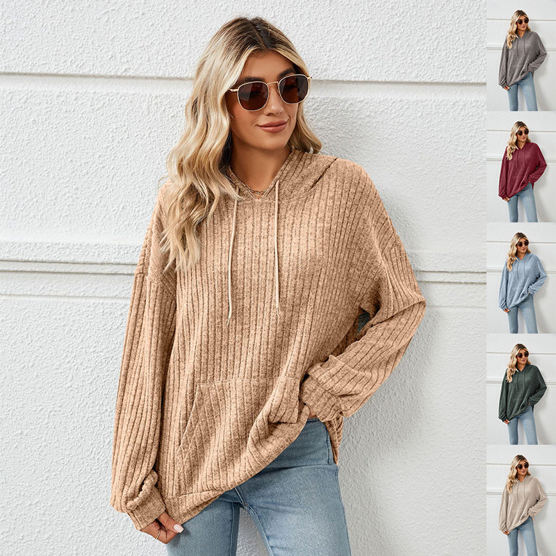 Women's hooded knit sweater