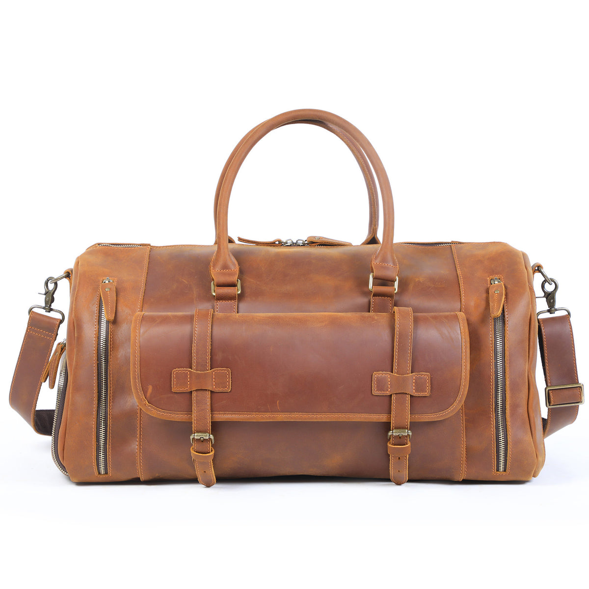 Men's cowhide travel duffel