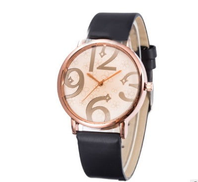 Women's black quartz watch