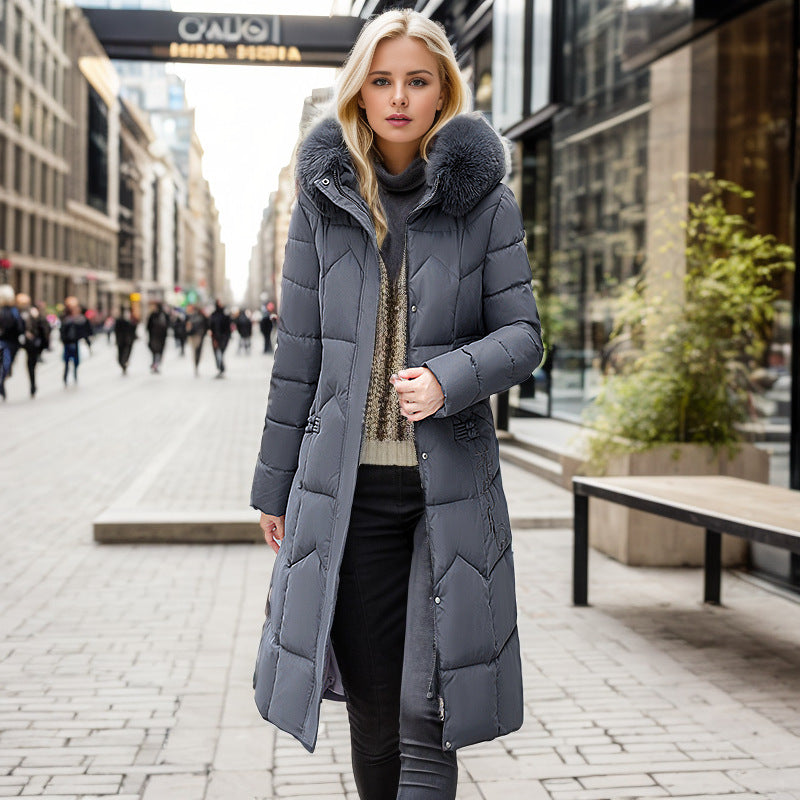 Alternate view: Women's fur collar long coat