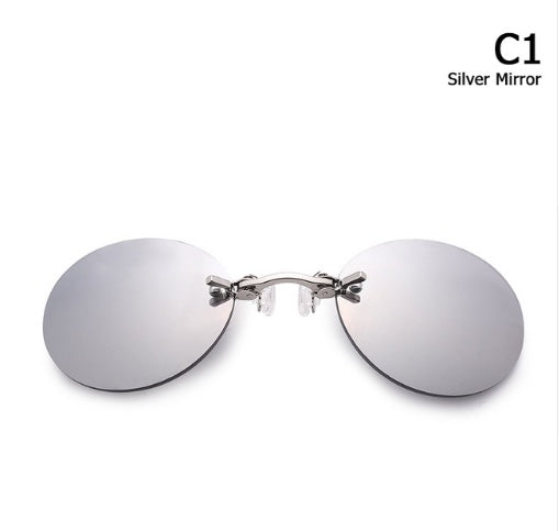 Unisex silver metal sunglasses