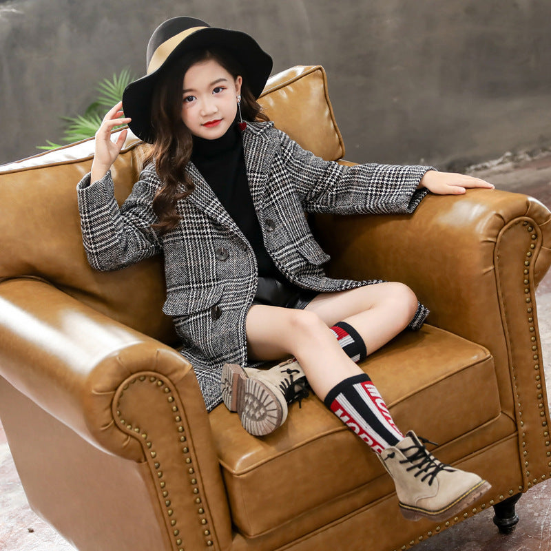 Girls houndstooth coat