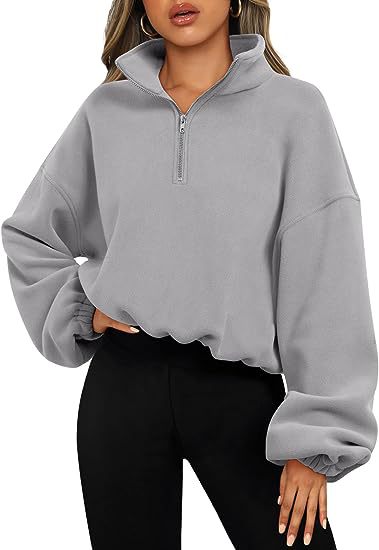Women's gray half zip jacket