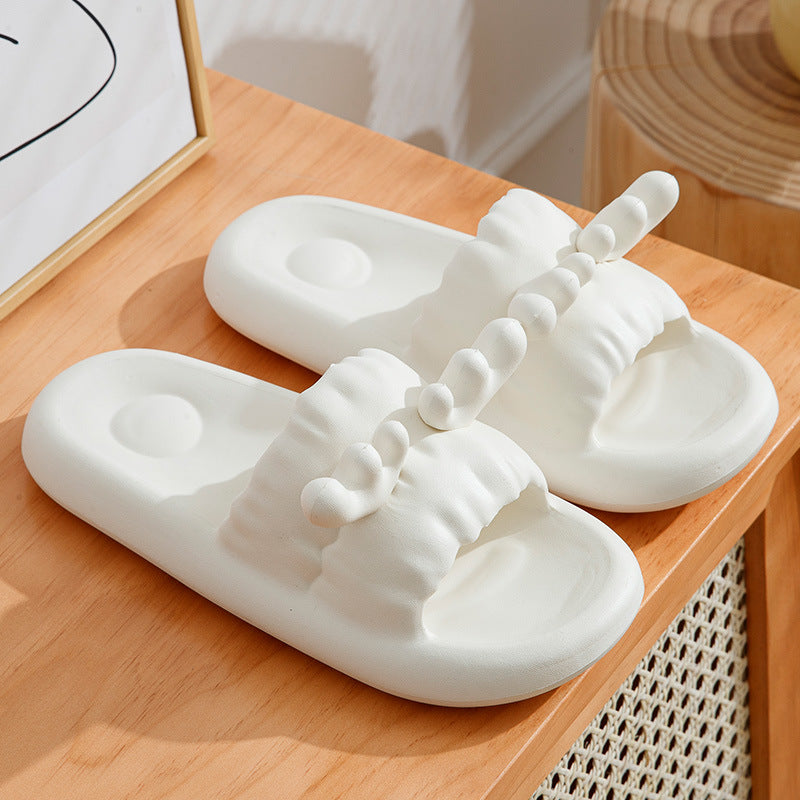 Women's white horn slippers