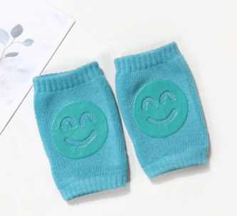 Boys green terry baby socks & knee pads