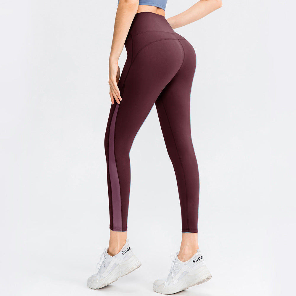 Women's dark red seamless pants