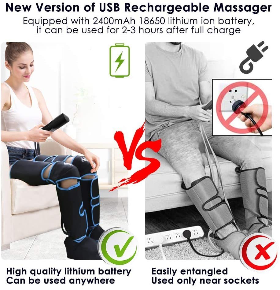 Alternate view: Unisex heated leg massager