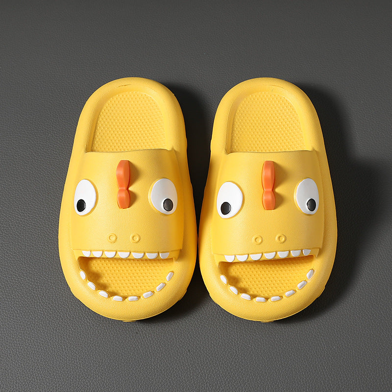 Boys yellow shark slippers