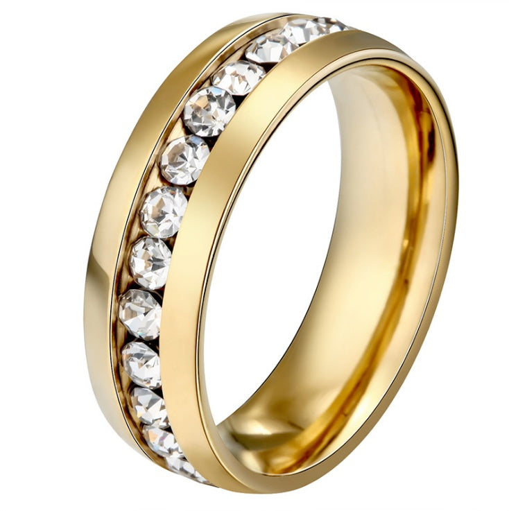 Women's gold crystal ring