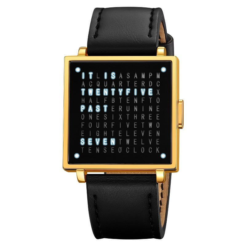 Unisex golden belt military sport wristwatch