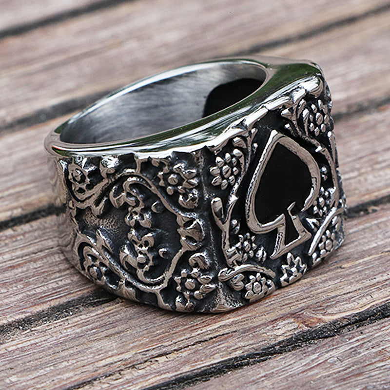 Alternate view: Unisex stainless steel spade ring