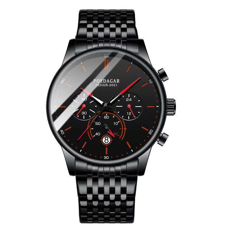 Men's red multifunction watch