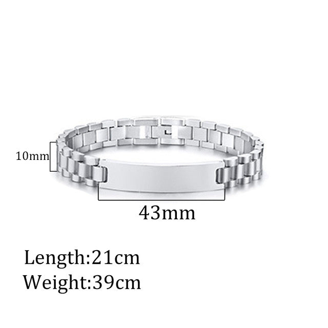Unisex silver custom bracelet