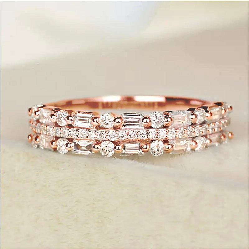 Women's multilayer line ring