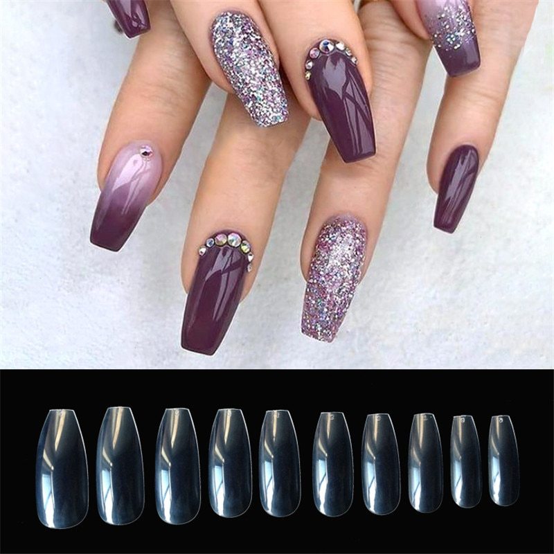 Unisex 500 pcs clear false nails
