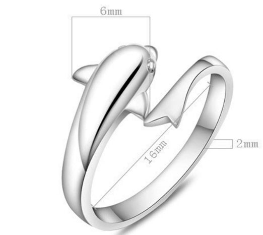 Alternate view: Unisex cute dolphin ring