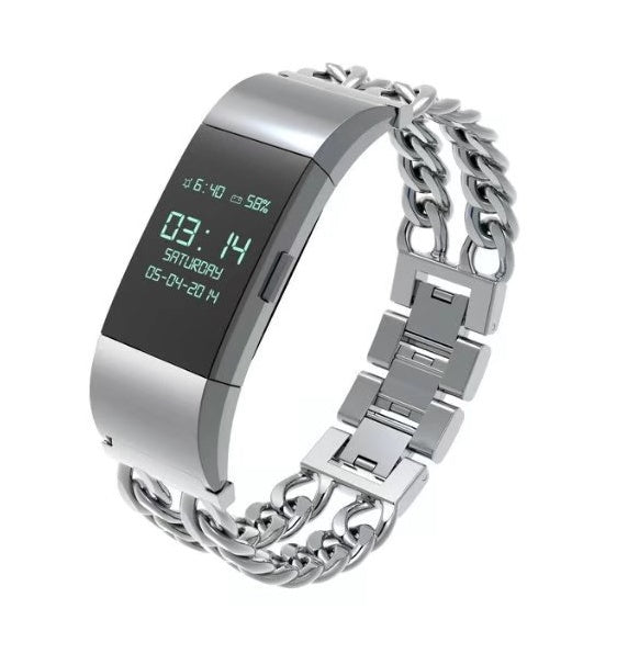 Unisex silver charge 2 metal strap