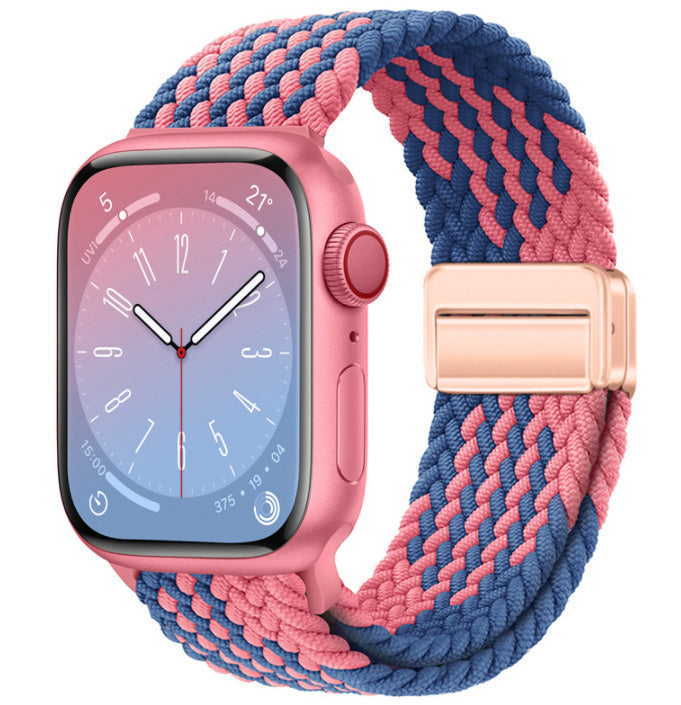 Unisex z pattern blue pink woven loop watch band