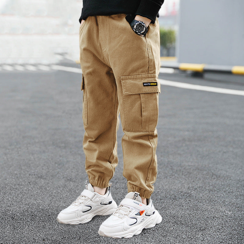 Boys khaki summer overalls