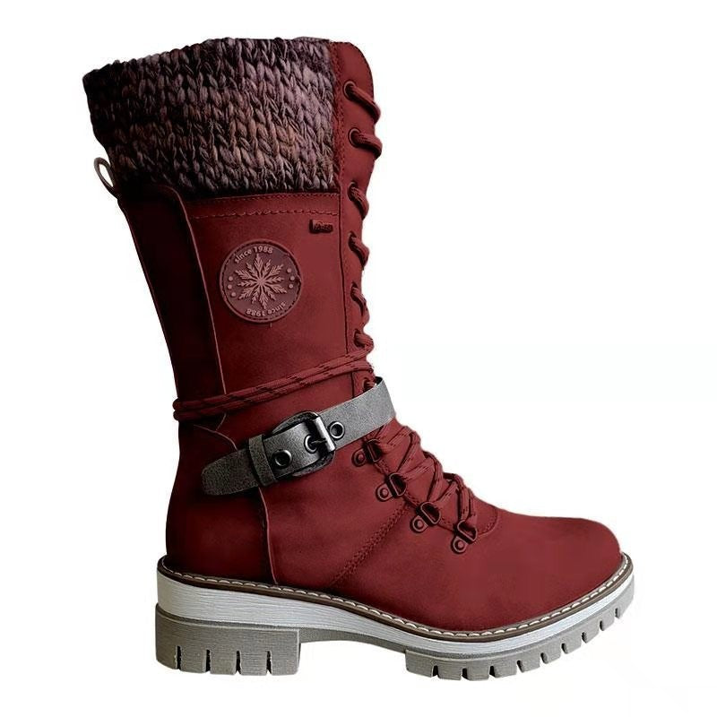 Women's red heel boots