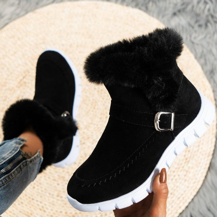 Women's black snow boots
