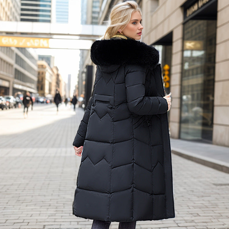 Alternate view: Women's fur collar long coat
