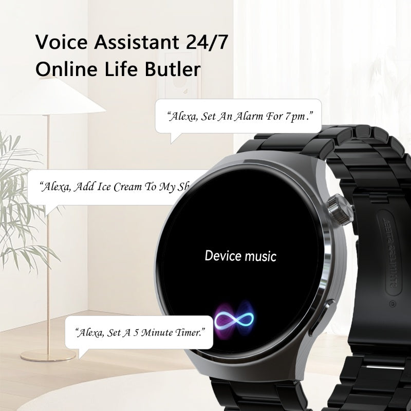 Round smart watch with Bluetooth calls and heart rate - view 9